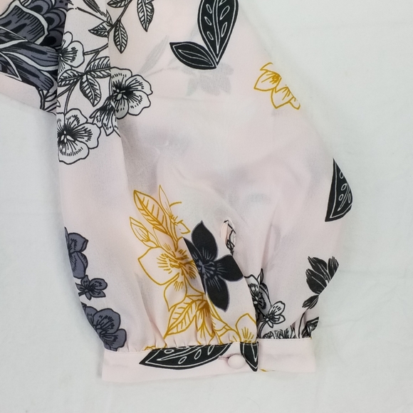 Loft Plus Pink Floral Print Long Sleeve Semi Sheer Blouse Womens Size 22 - Picture 9 of 16